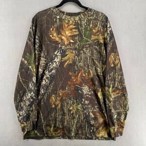 Mossy Oak Apparel Camouflage Shirt Mens XL Brown Tree Hunting Long Sleeve Top